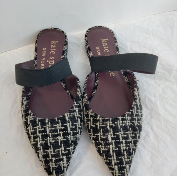 Kate Spade  Mules Tweed Black and White  Size 7 - Picture 10 of 16